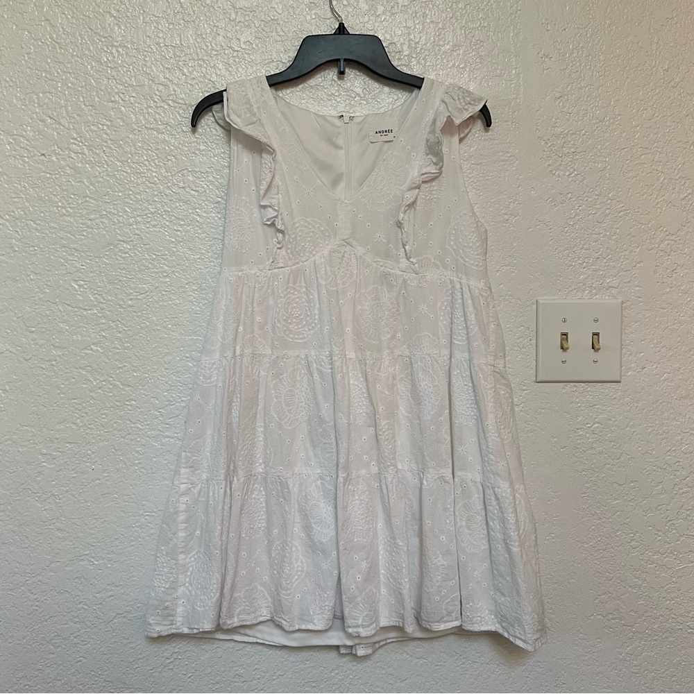 Andree White Tiered Ruffled Sundress